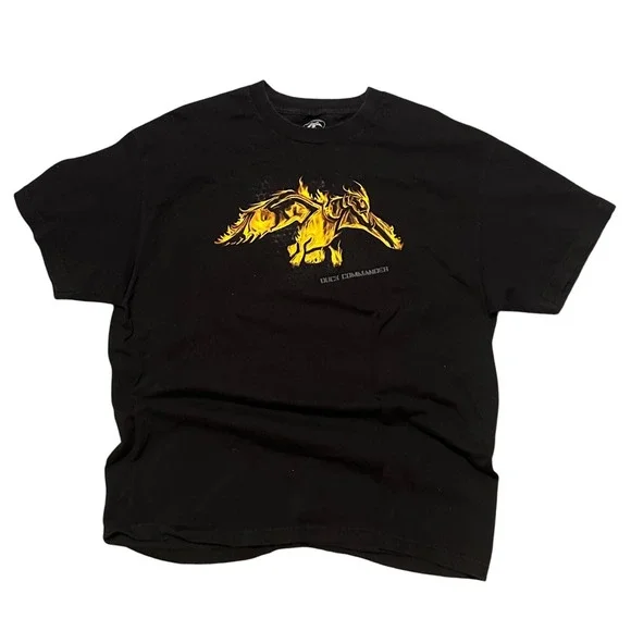 Rare Duck Commander Black T Shirt Fire Graphic Print Large Men's - Picture 1 of 2
